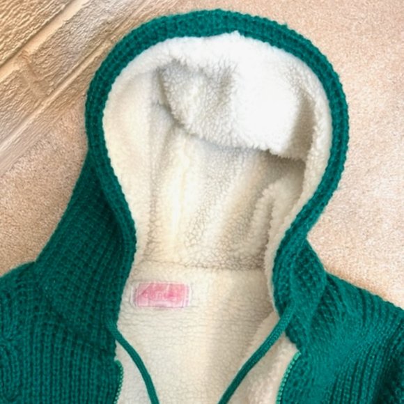 Green Knit Jacket with Fleece Lining - Picture 9 of 12